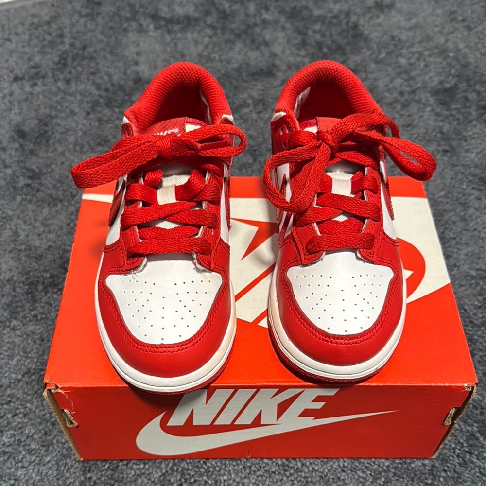 Nike Kids' Red and White Low-Top Sneakers